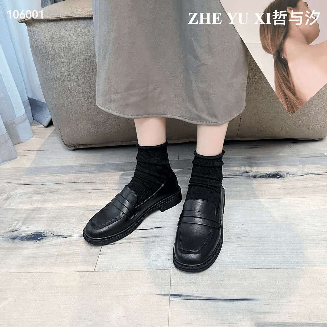 907-3 平底一脚蹬小皮新款经典百搭爆款单鞋复古一脚蹬乐福鞋F9