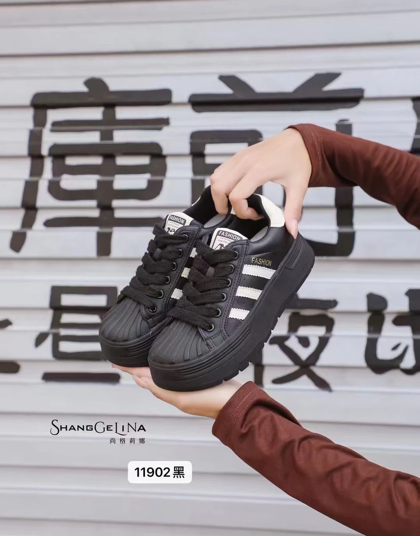 11902小白鞋新款女鞋夏季百搭透气爆款厚底休闲贝壳头溶解鞋C2