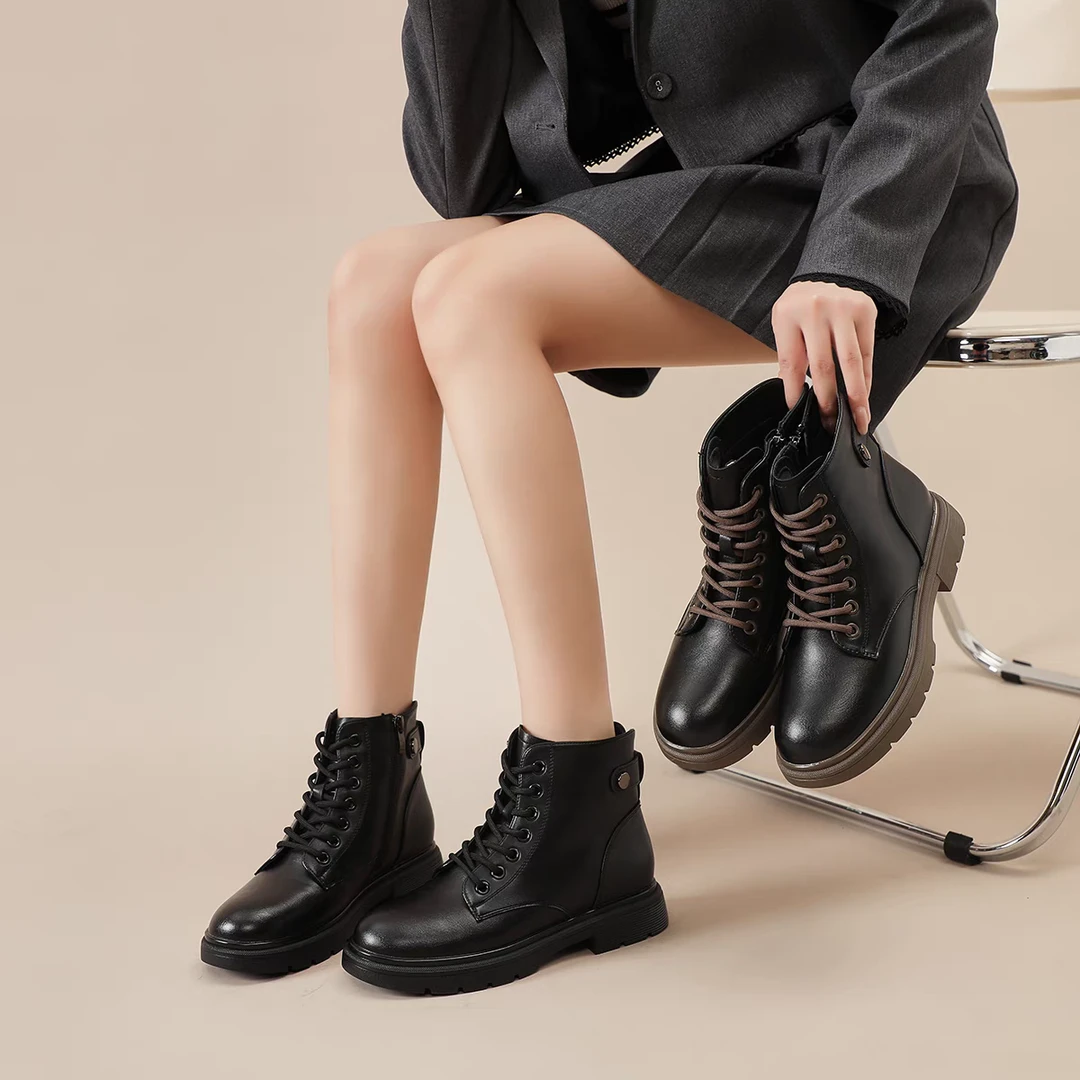 5882时尚英伦风马丁靴女秋冬季厚底短靴百搭单靴K1