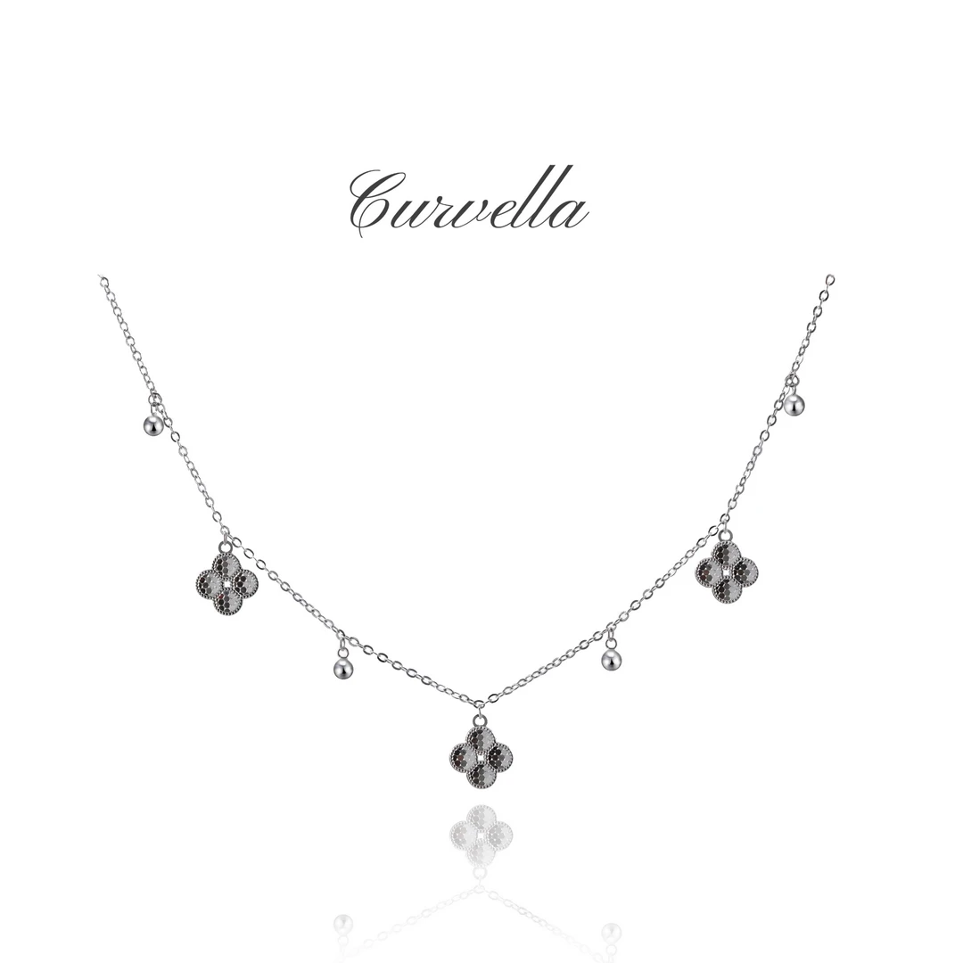 链子925银 【幸运草】气质轻奢时尚简约小众女士精致大码项链