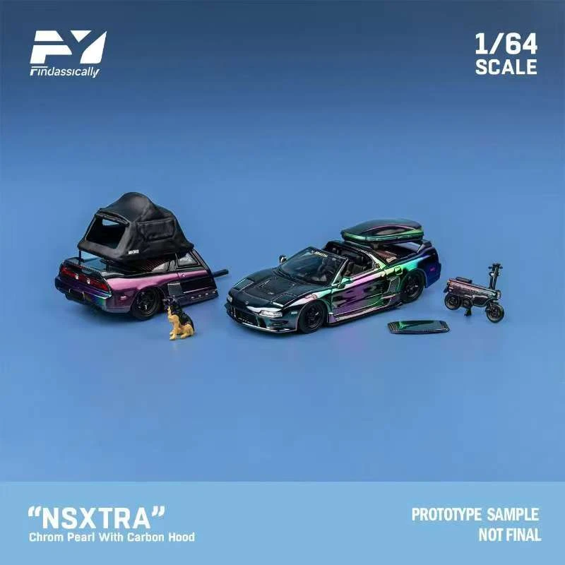 Finclassically  1/64 NSX TRA 七彩电镀色 合金汽车模型