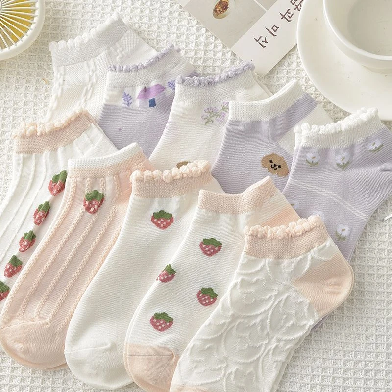 袜子女船袜春夏季防臭可爱日系浅口短袜ins风学生百搭隐形防掉跟