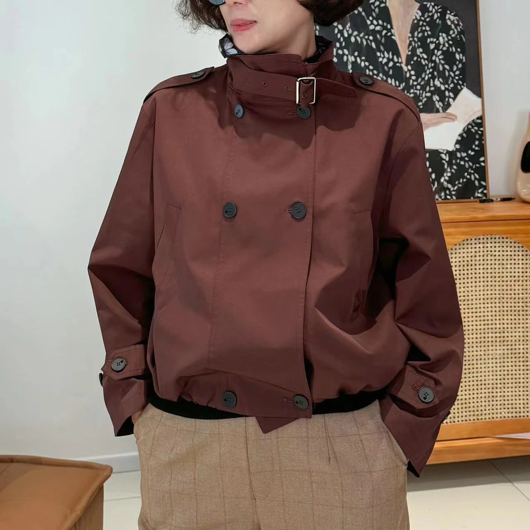 88072秋季潮流短款风衣安克拉红短款风衣夹克百搭【云小院甄选】