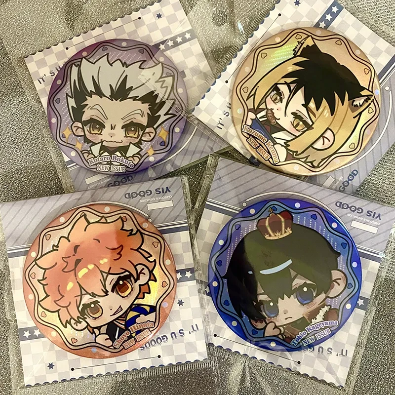 小排球少年周边徽章日向翔阳同人反光双闪吧唧谷子影山孤爪研磨