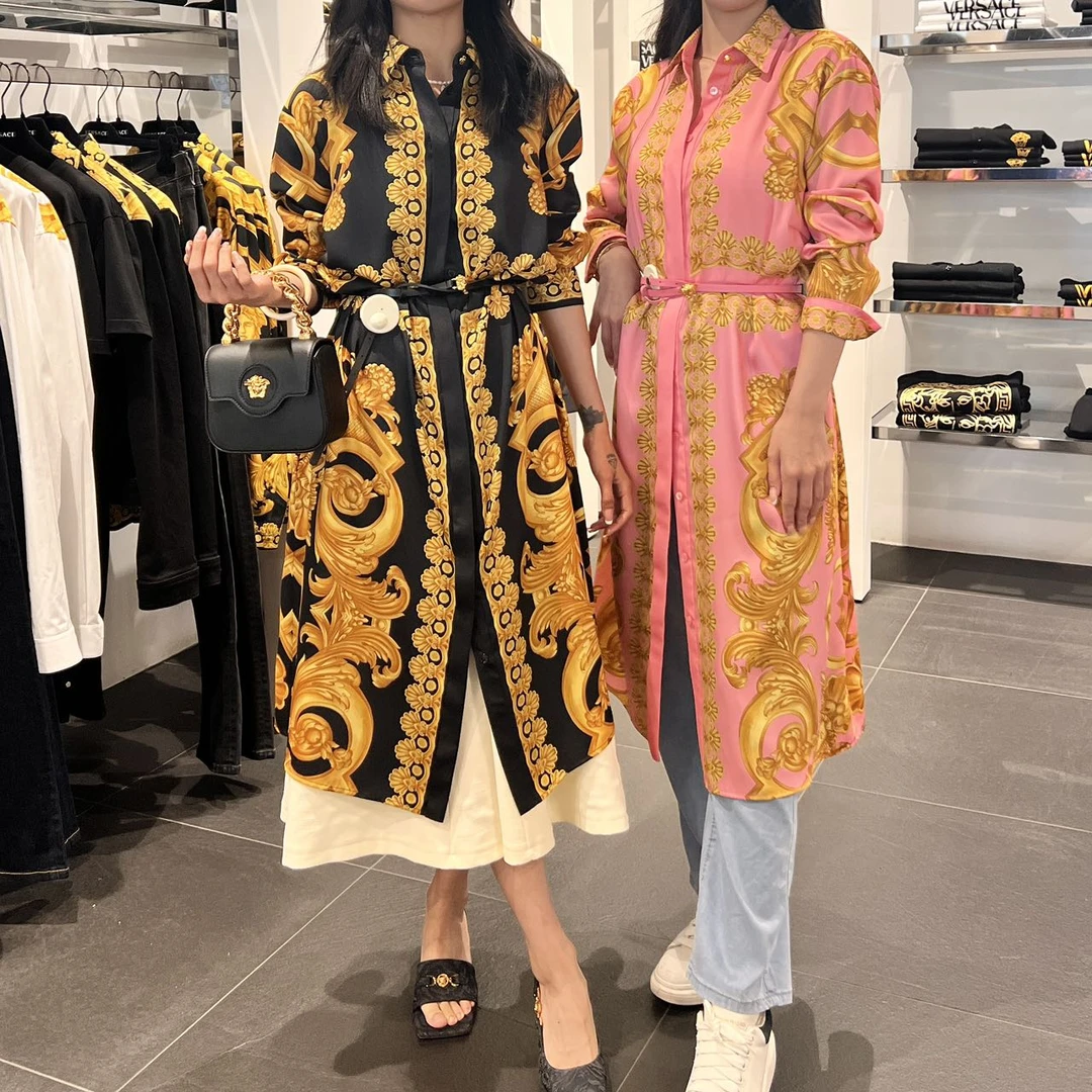 Versace/范思哲巴洛克 女士连衣裙 搭配皮带