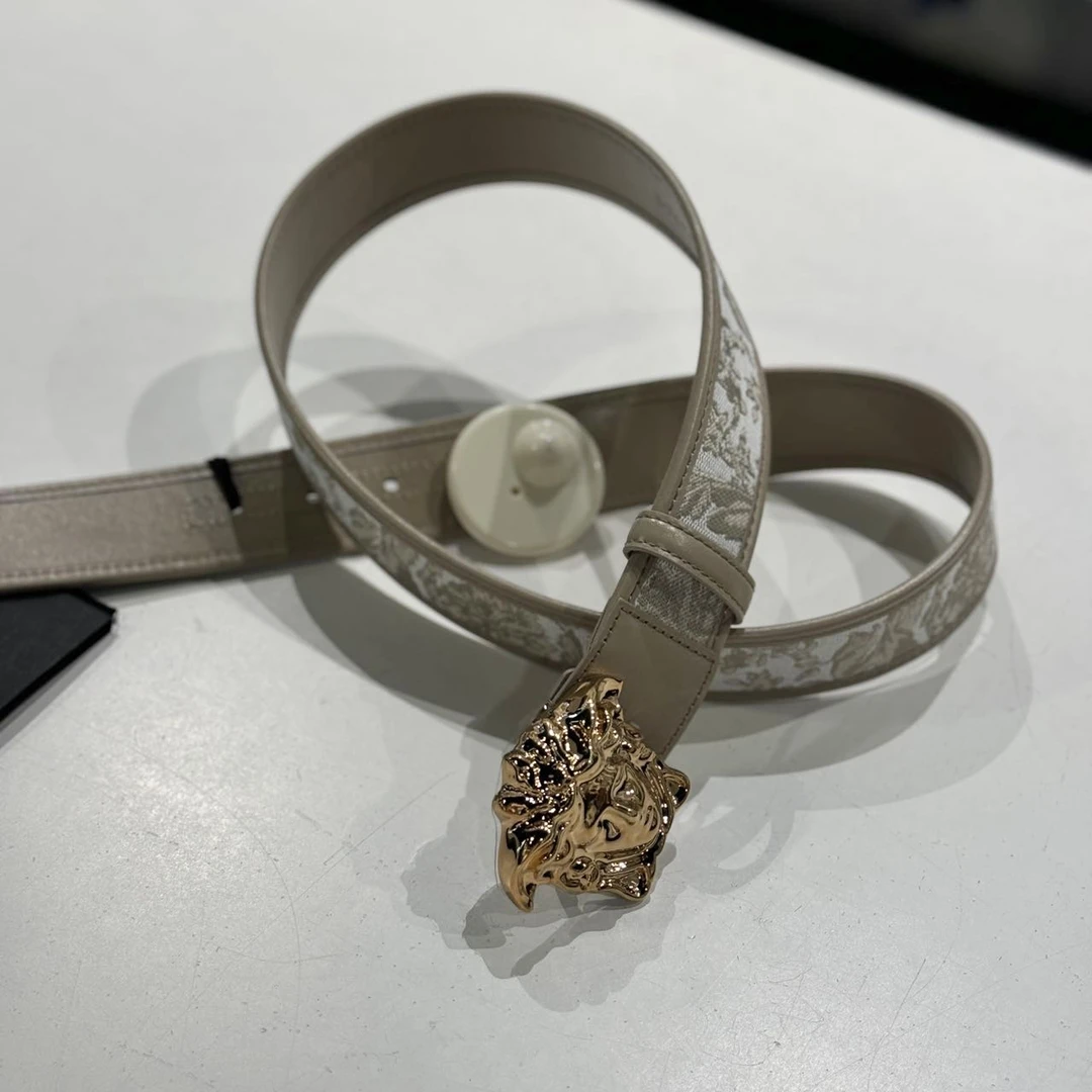 Versace/范思哲帆布拼皮美杜莎皮带