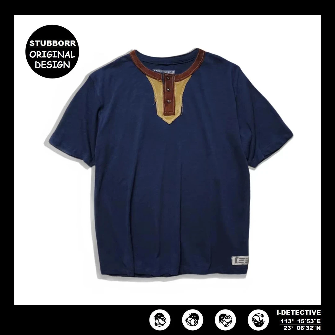 衣探长设计师原创【牧羊人】350克重磅竹节棉亨利衫咔叽宽松复古