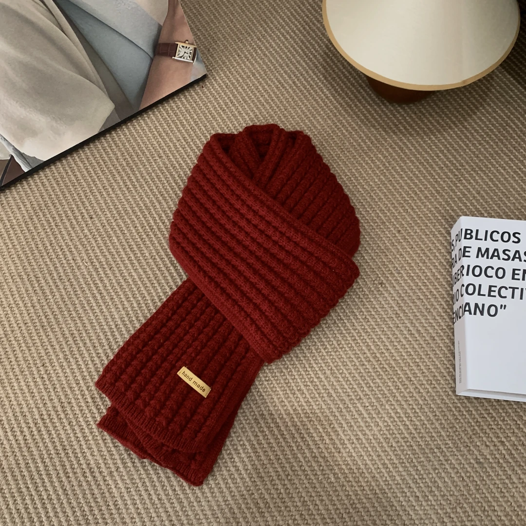 秋冬红色氛围感百搭围巾