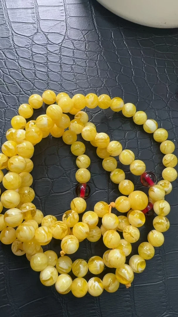 y02白花蜜多圈手串