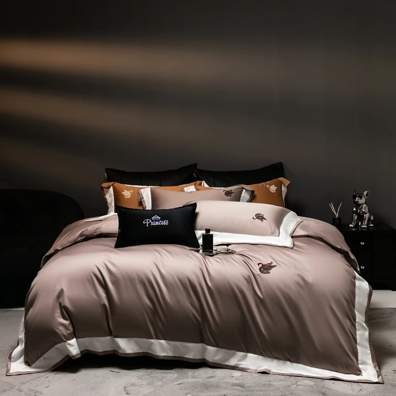 艾莱菲  2024春夏新品纯棉高端100支长绒棉四件套轻奢丝滑（多