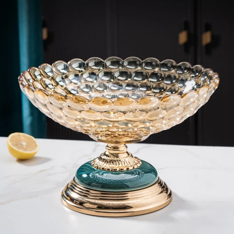 轻奢水晶玻璃水果盘欧式高档家用创意干果盘糖果盘2024新款果盘子