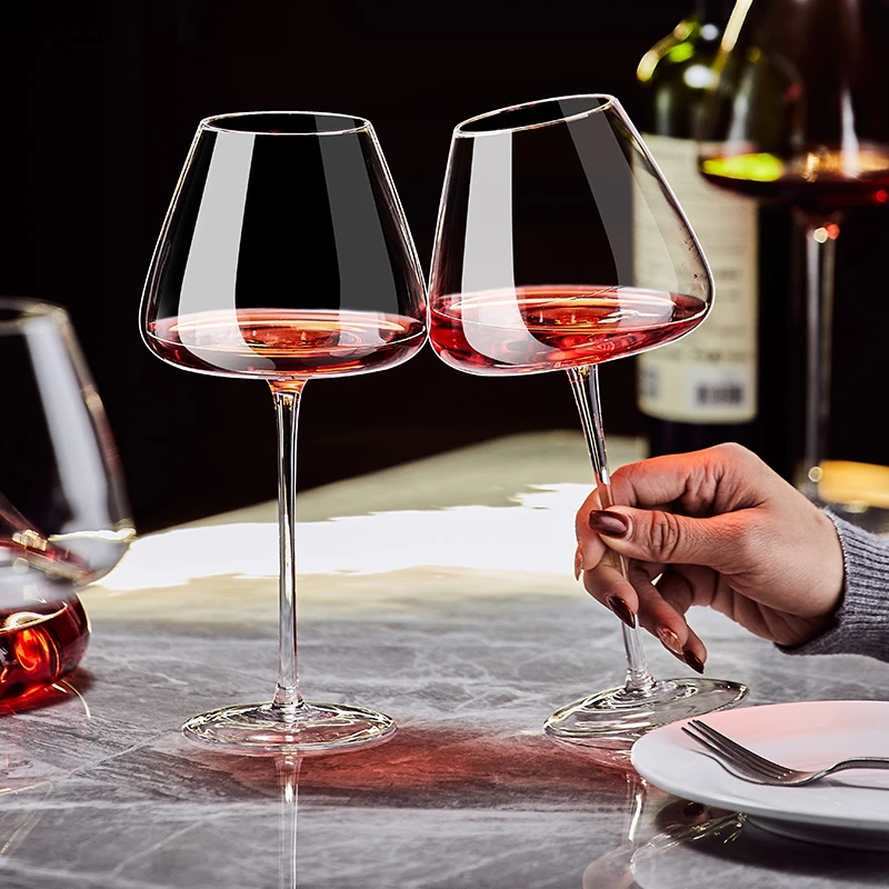 轻奢高档欧式水晶红酒杯家用高脚杯勃艮第葡萄酒杯两只装一套创意