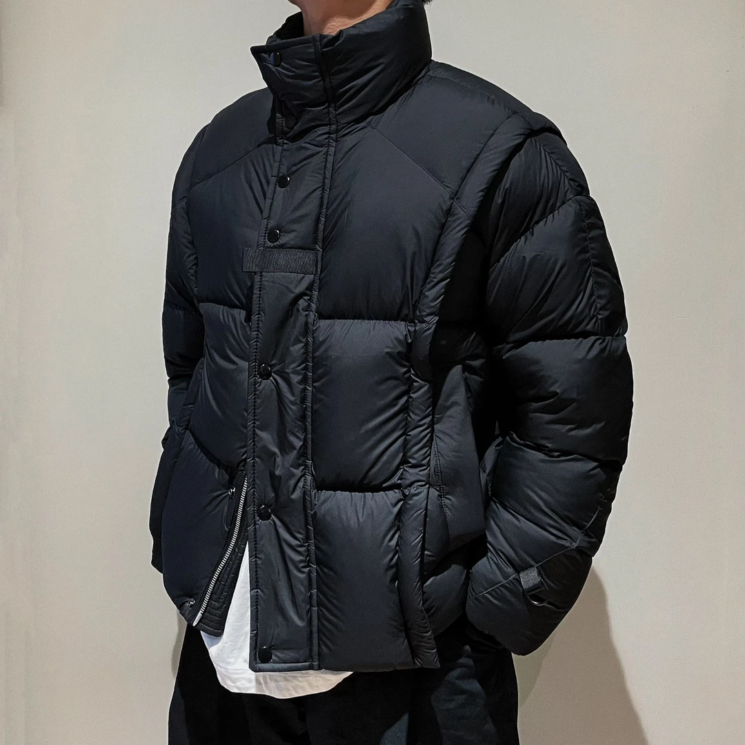 {老叶甄选}白鸭绒厚款立领面包羽绒服2024冬季宽松潮流保暖外套男