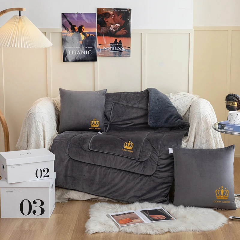 水晶绒抱枕被子二合一车载靠背沙发靠枕办公室午休单人空凋被包邮