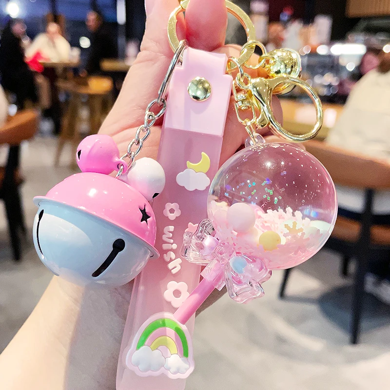 定制流沙漂浮棒棒糖钥匙扣精致女生小挂件儿童书包可爱钥匙链挂饰