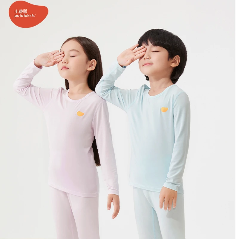 【薄款分体】potatokids莫代尔儿童秋衣秋裤保暖内衣套装PS46298001