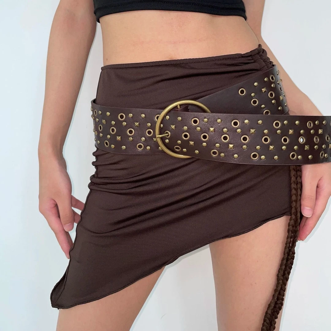 【YANGYANG】废土风美式百搭铆钉宽皮带