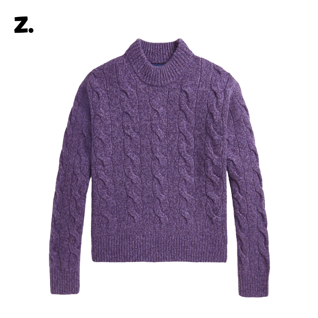 Z. 24秋冬新款 重磅牛货 小圆领绞花针织衫 长袖麻花厚款套头毛衣