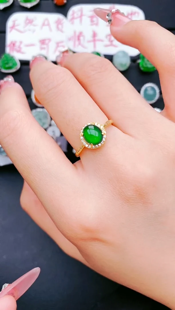【闪购商品】翡翠戒指银S925镶嵌111111111