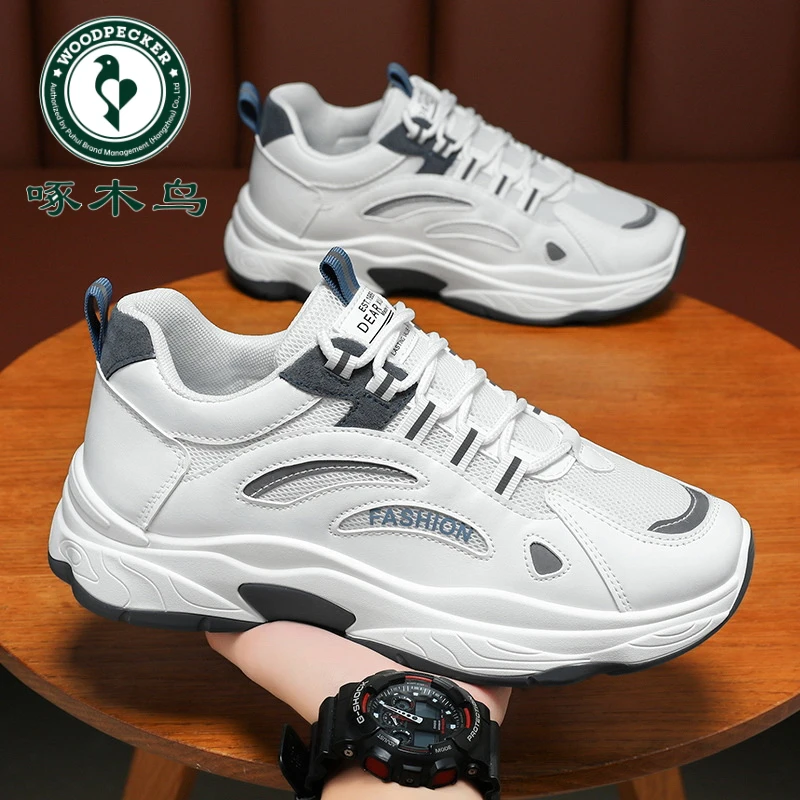 【正品】啄木鸟夏季男鞋新款透气网面鞋子男士运动鞋潮流百搭小白增