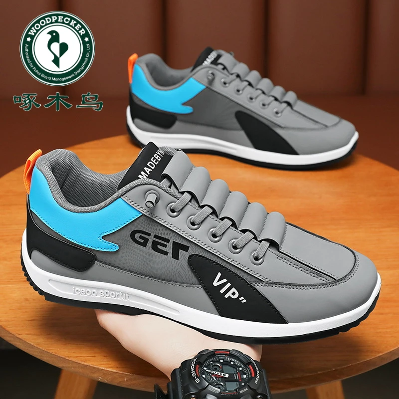 【正品】啄木鸟春季男鞋新款透气阿甘鞋子男款潮流百搭潮流老爹男鞋
