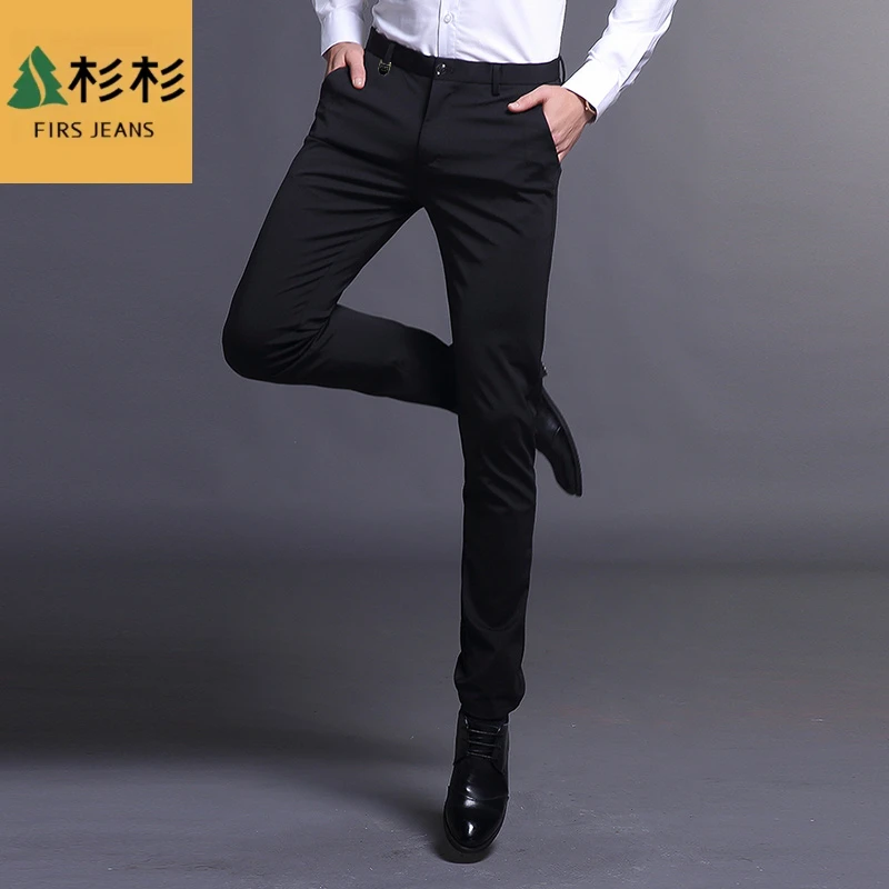 FIRSJEANS杉杉秋冬厚款新款休闲裤男款直筒弹力高级感男装
