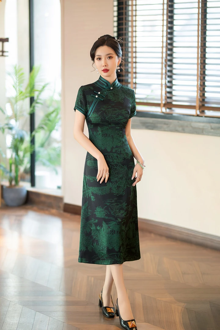 【8015】(衣长120cm) 2024年新款复古日常妈妈A版改良旗袍