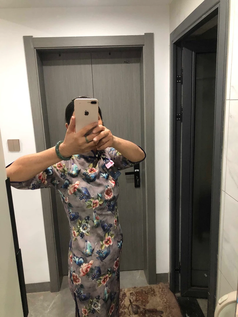 【215】（衣长124cm）秋冬款碟舞飞翔气质旗袍