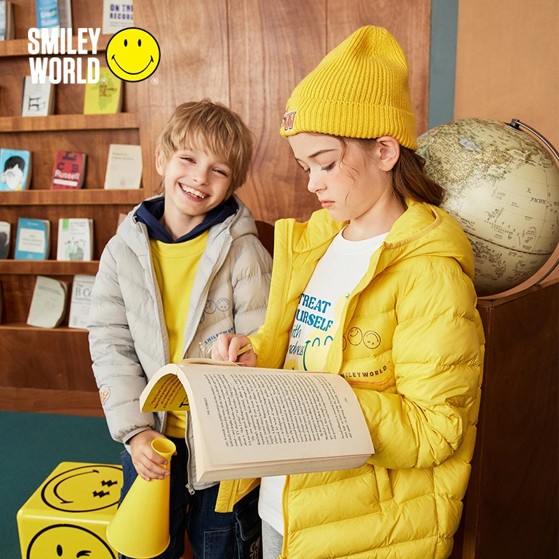 SMILEY WORLD（送卫衣）童装儿童羽绒服男女童保暖防风防水连帽秋冬
