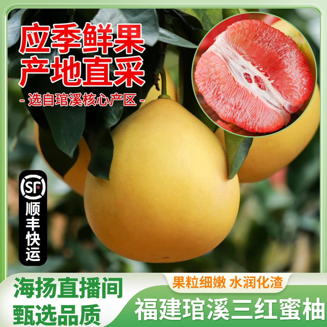 福建平和三红蜜柚4.5斤2个/8.5斤4个   顺丰