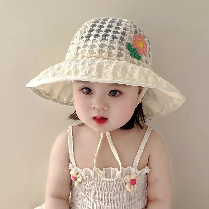 婴儿渔夫帽遮阳帽夏季夏天薄款外出宝宝帽子防晒帽帽儿童太阳帽