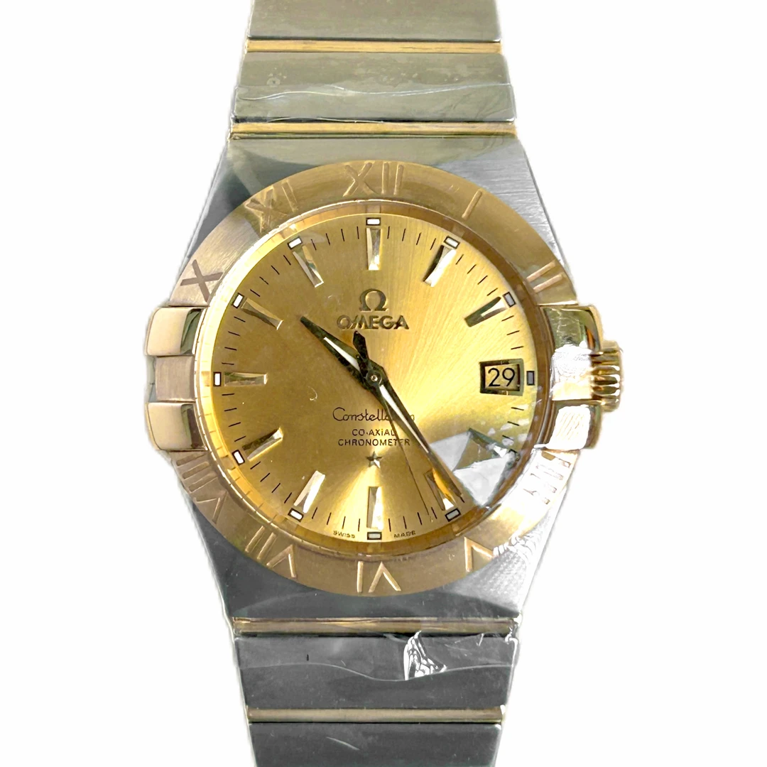 99新 Omega/欧米茄 星座系列 金盘18k间金材质 单表