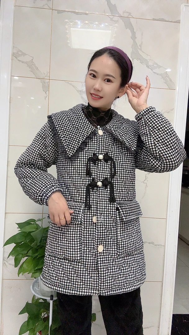 2071千鸟格三层加厚保暖套装