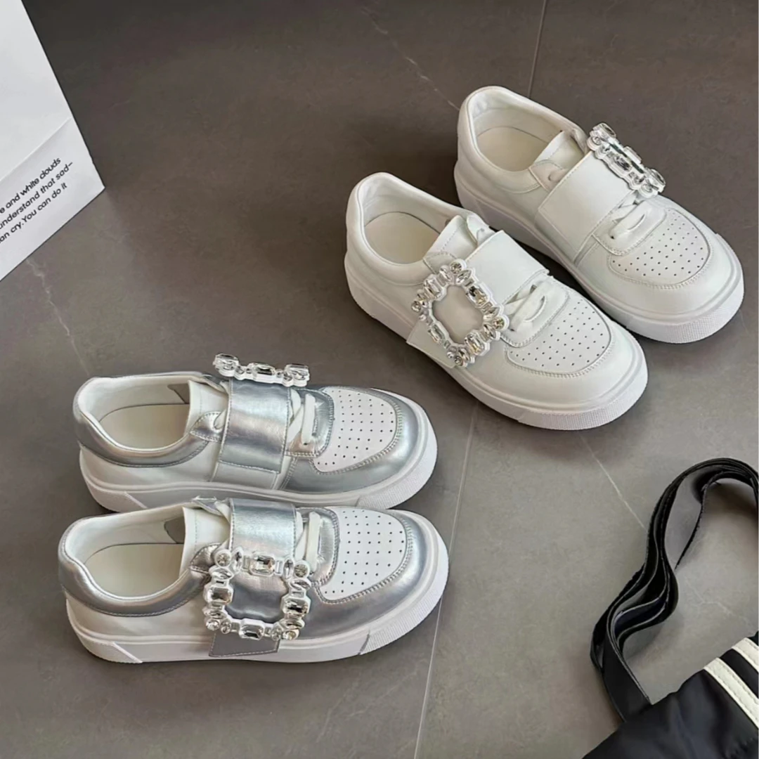 801-110大码真皮运动鞋夏季百搭软底41-43春夏小白鞋板鞋平底女鞋