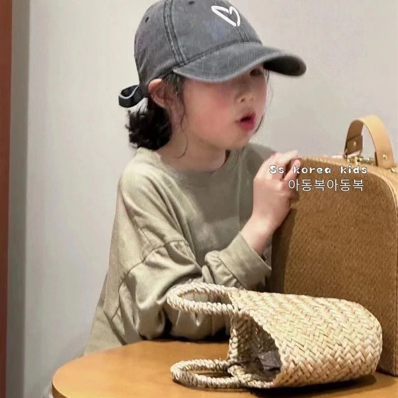 时尚儿童鸭舌帽2023新款洋气男女童棒球帽遮阳帽韩版网红爱心帽子