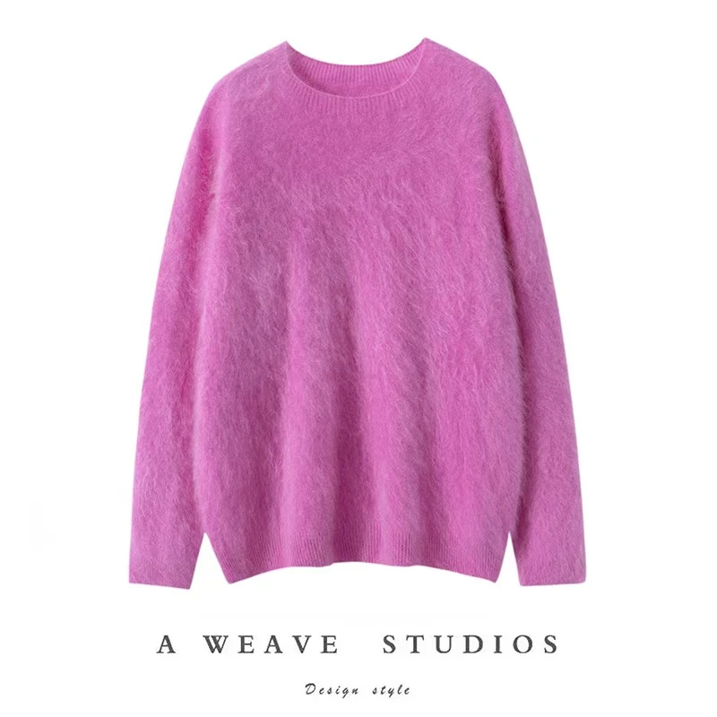 悦梦洁100%羊绒，24年新款上 高奢品针织圆领拉绒