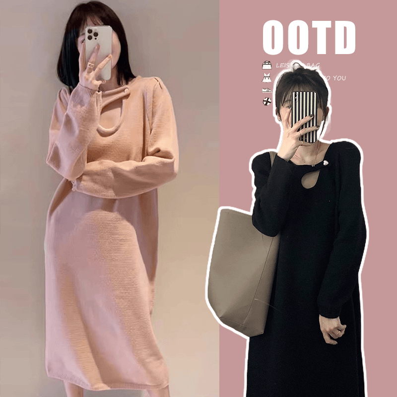 孕妇装2024春季新款洋气时髦气质内搭打底大码毛衣孕妇连衣裙春秋