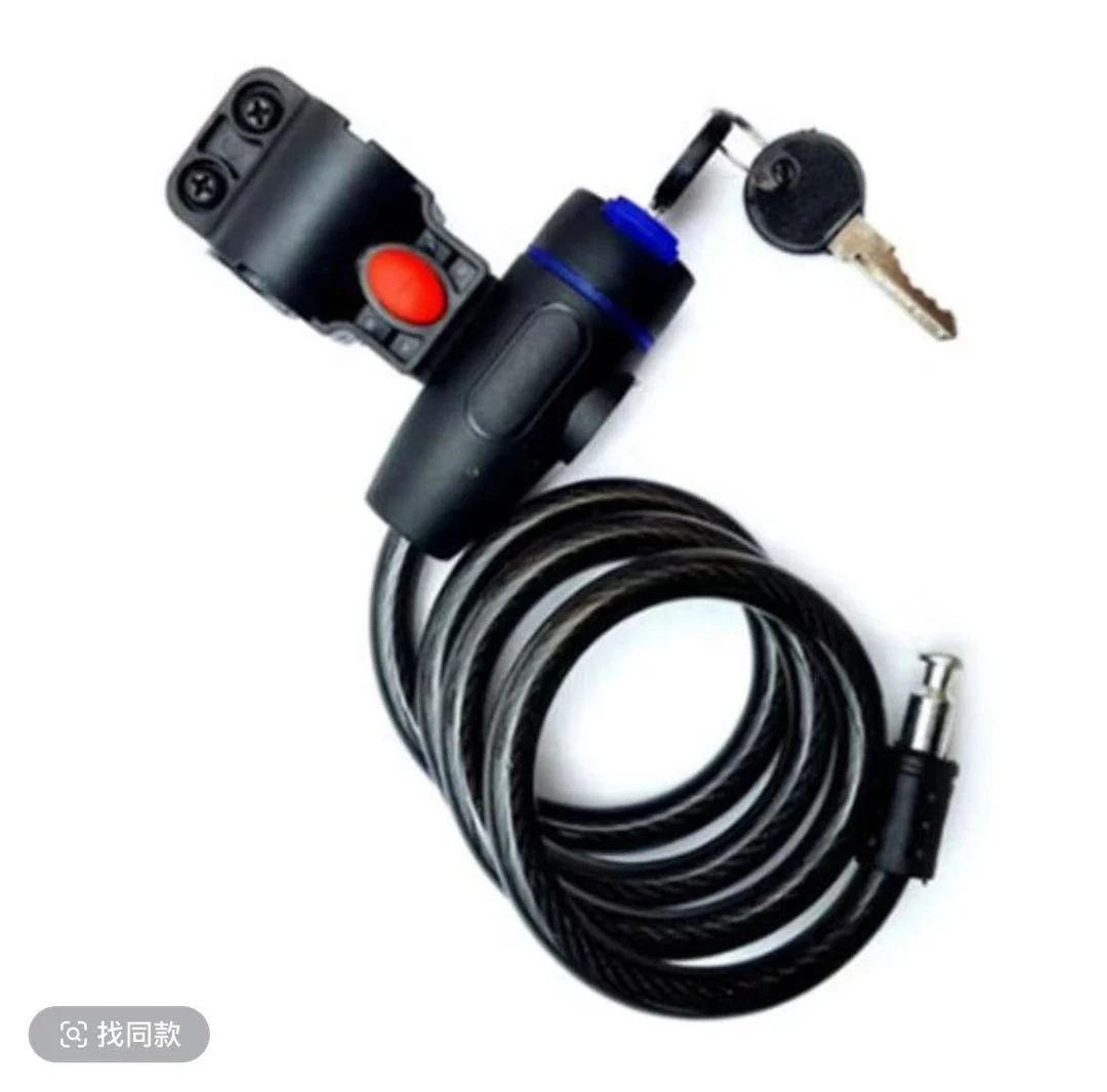 山地车自行车圈锁防盗钢缆锁公路车迷你便携环形锁骑行装备