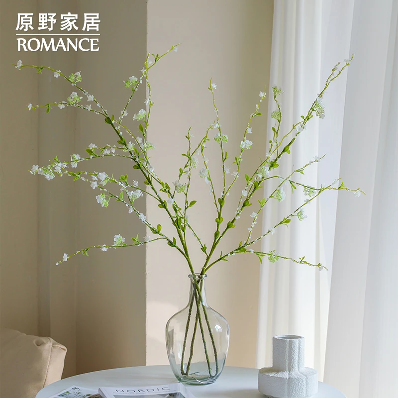 雪柳仿真花插花假花装饰花高端仿生花摆设轻奢百搭客厅摆件