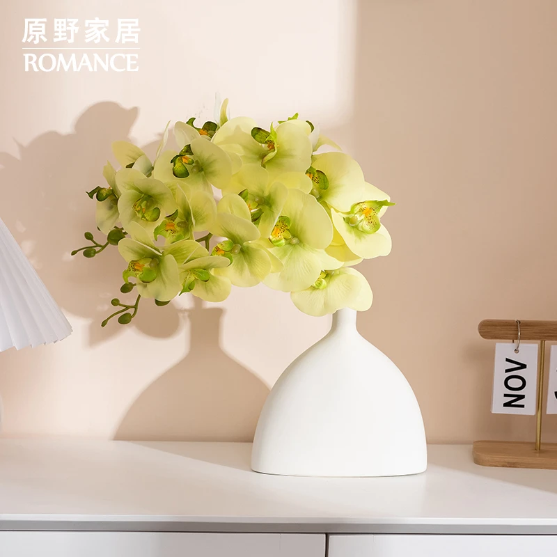 蝴蝶兰仿真花 假花摆设兰花轻奢高端插花餐桌花艺摆件摆花装饰