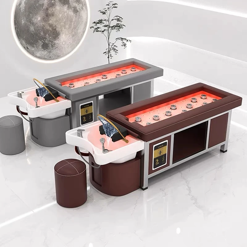 JUSHI/崛仕陶瓷无烟艾灸头疗洗头床艾灸床美容院专用恒温水循环