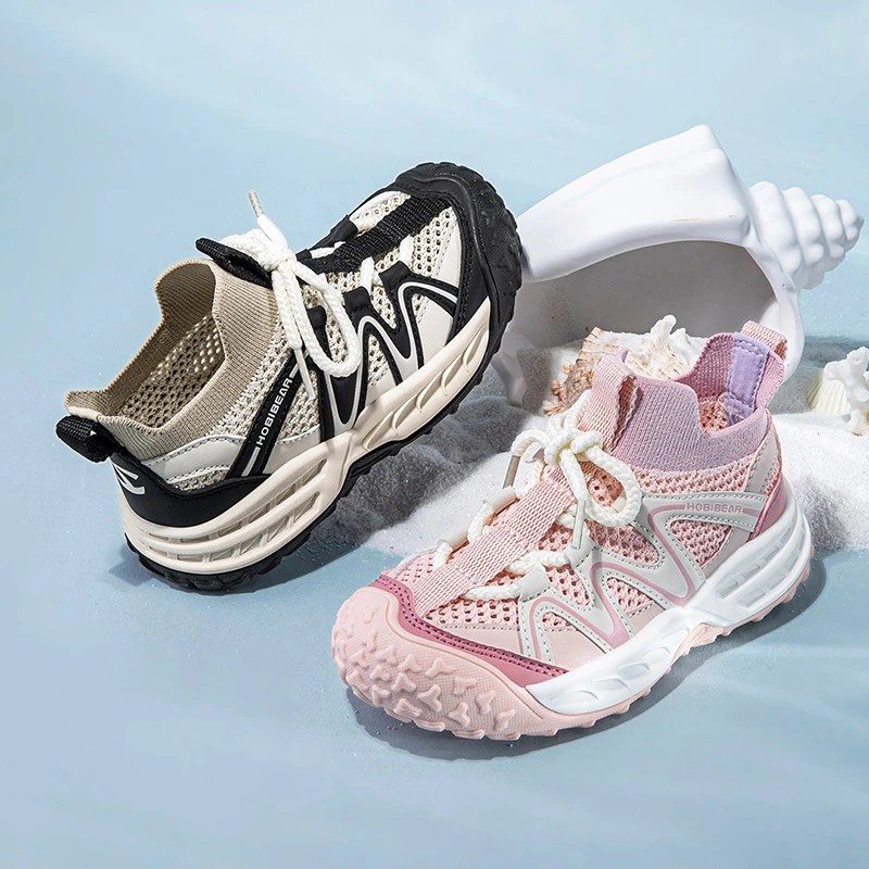 哈比熊夏季儿童网面鞋子男女童轻便防滑潮款运动鞋透气时尚老爹鞋