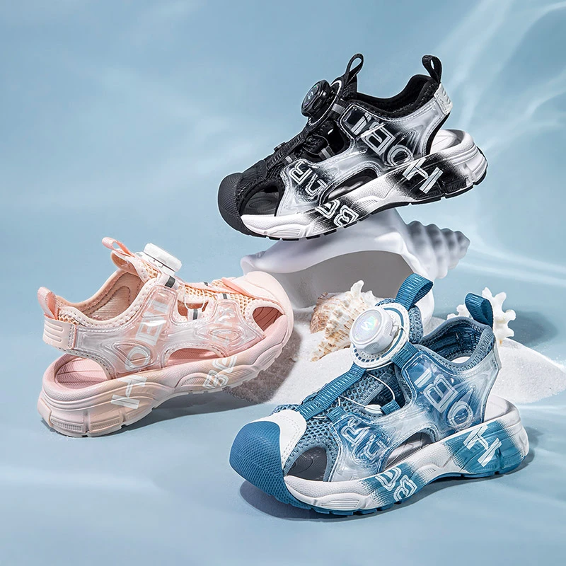 哈比熊新款上新儿童包头凉鞋男童鞋子6-12岁潮款防滑软底女童凉鞋