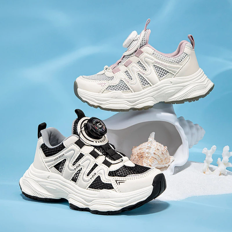 哈比熊夏季2024新款儿童单网男女童潮款6-12岁防滑跑步透气运动鞋