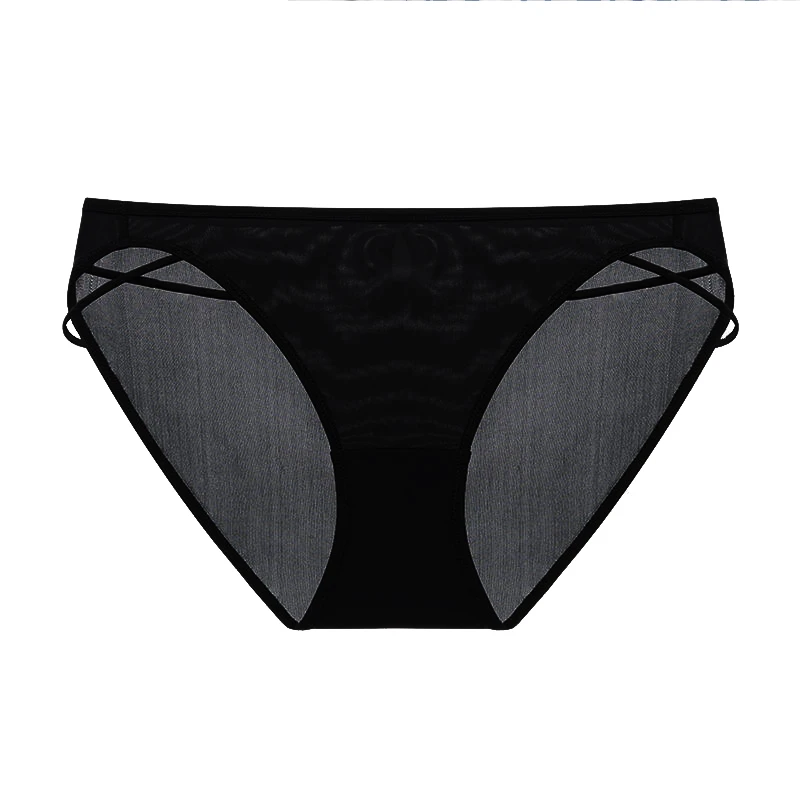 兰卓丽商场同款低腰纯色女士内裤 内裤女三角裤内裤透气舒适黑色