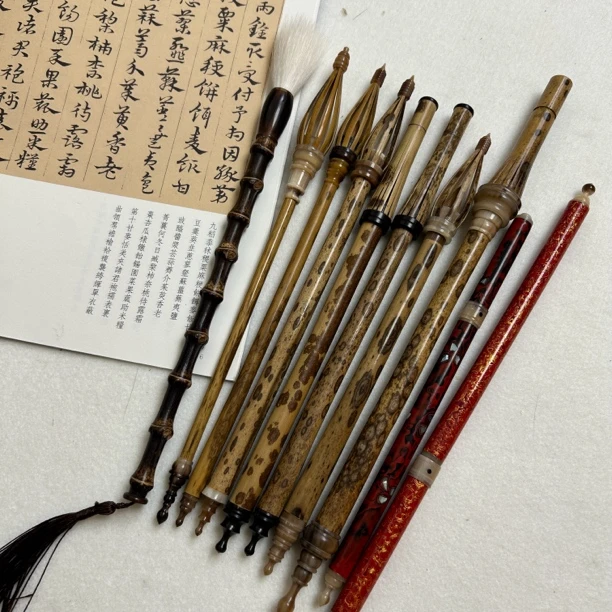厂家直销定制链接高端孤品毛笔纯狼纯羊紫毫小楷兼毫毛笔毛笔直播