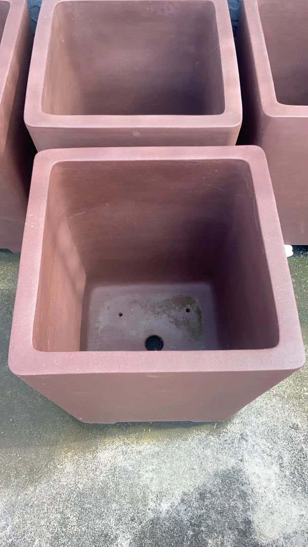 宜兴紫砂花盆厂家批发直销大号素面四方形高签筒悬崖老桩盆景盆