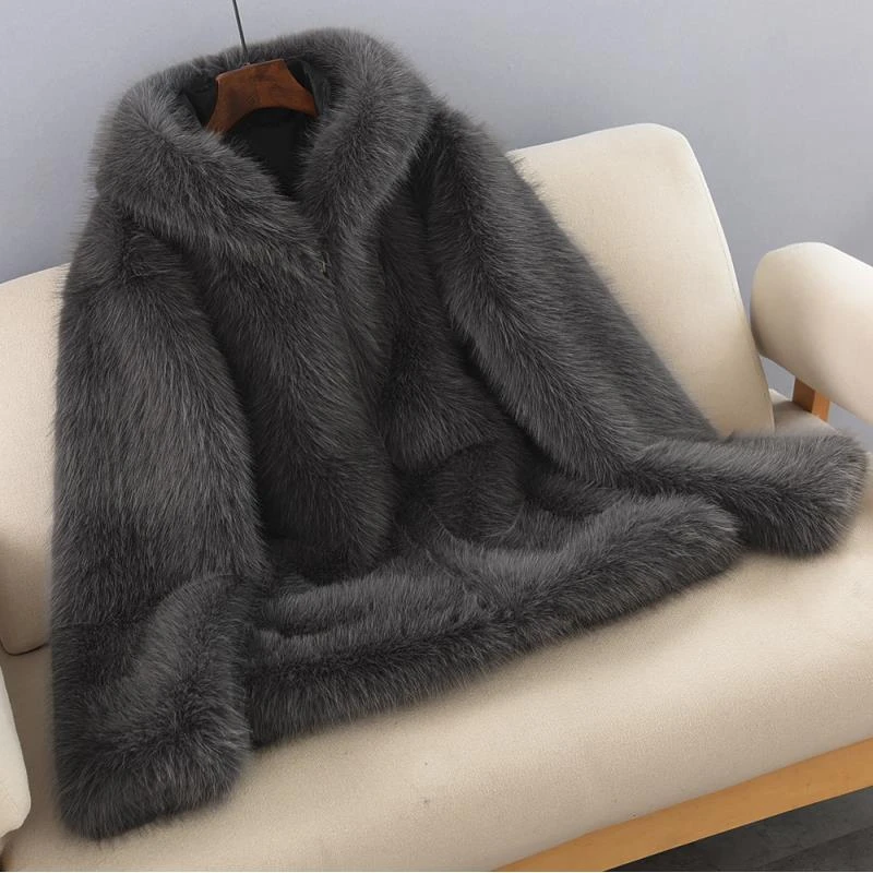 2025冬季新款托斯卡纳毛毛外套男加厚保暖青年连帽宽松时尚大衣