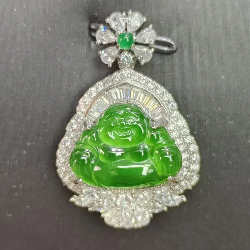 天然A货翡翠绿佛公吊坠（多样性发货）