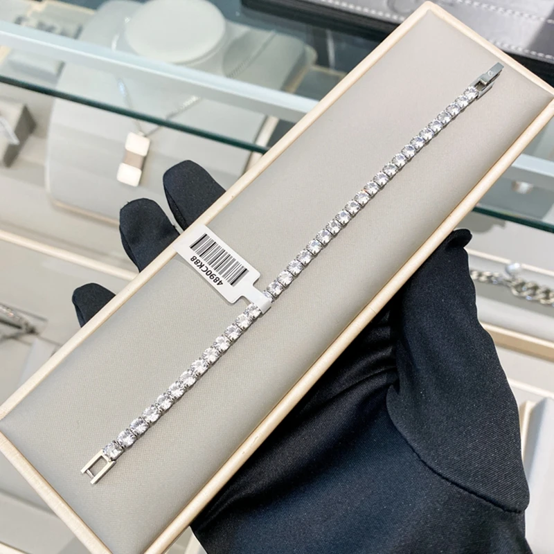 钛钢项链 CK小满钻单排手链男女简约冷淡风镶钻锆石嘻哈情侣手环